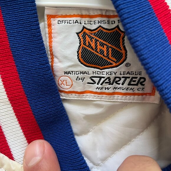 Rare vintage NHL STARTER New York Rangers white satin jacket - Picture 5 of 5